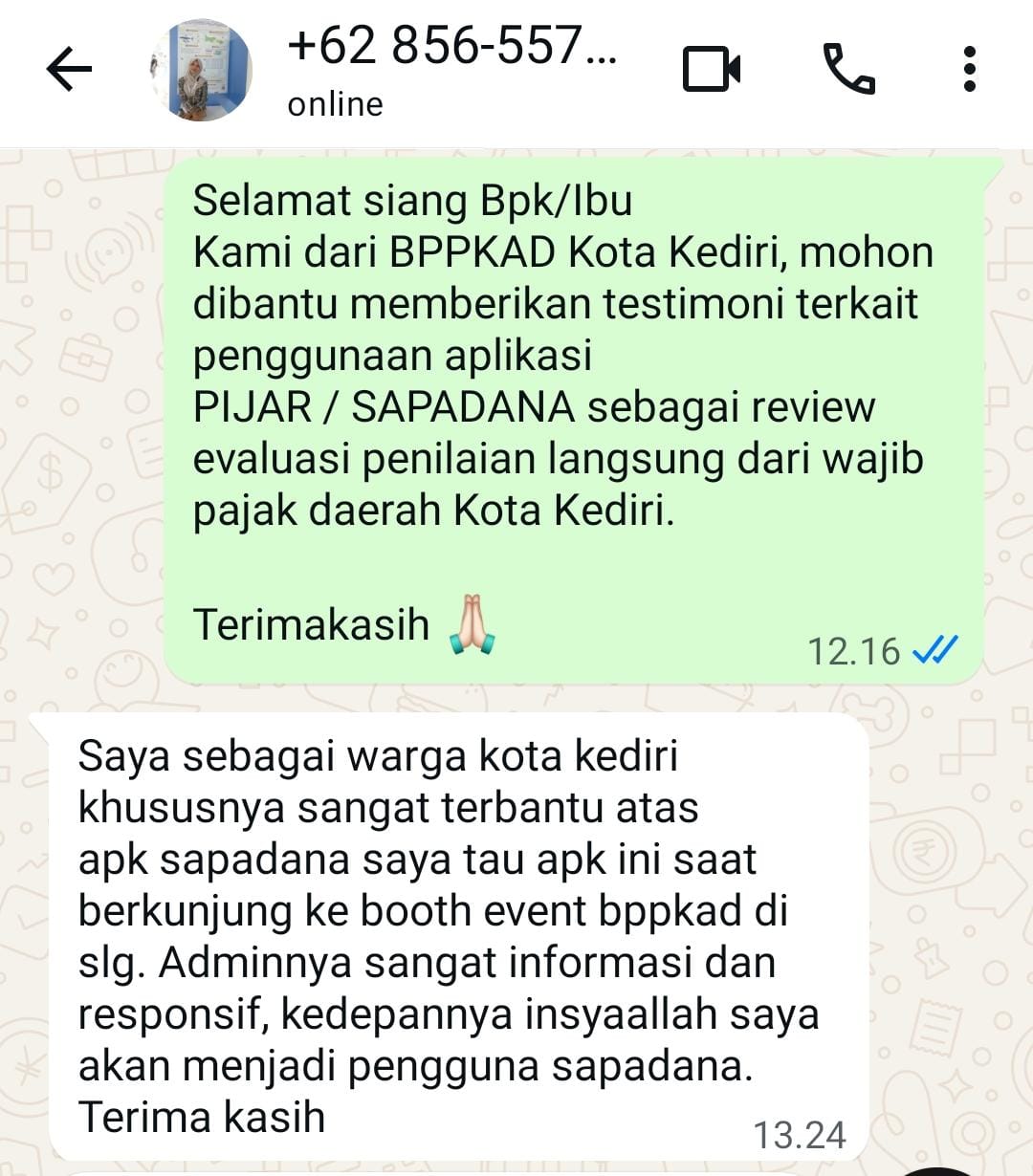 Testimoni Warga Kota Kediri